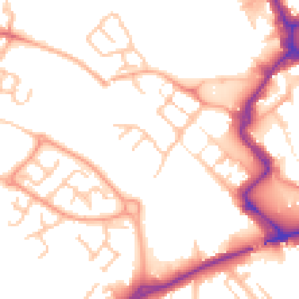 Daytime road noise heatmap for ST16 2EP