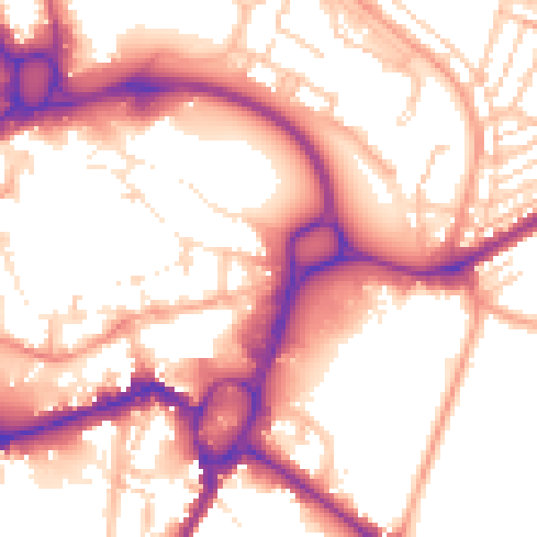 Daytime road noise heatmap for ST16 2LY