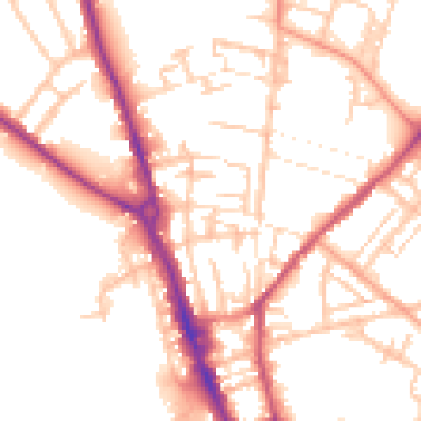 Daytime road noise heatmap for ST16 2RH