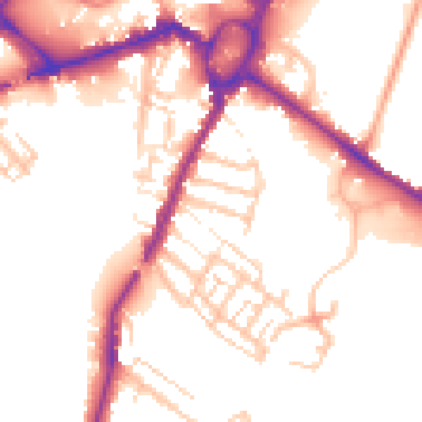 Daytime road noise heatmap for ST17 4DE