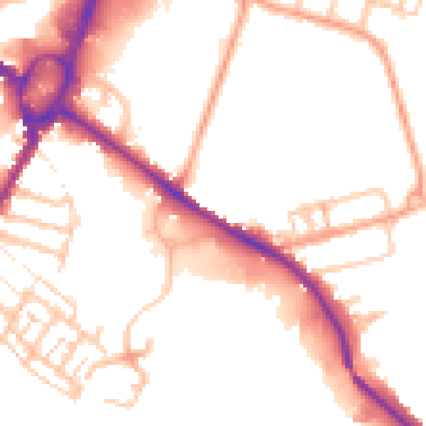 Daytime road noise heatmap for ST17 4LL