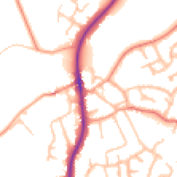 Daytime road noise heatmap for ST19 5AA