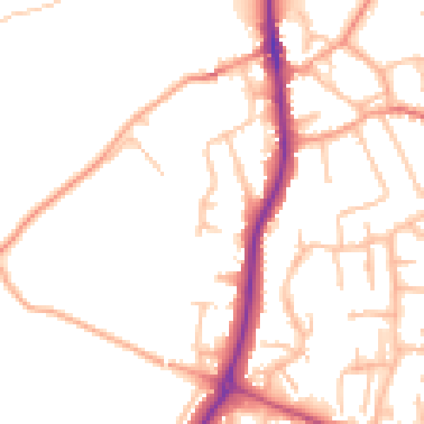 Daytime road noise heatmap for ST19 5AD