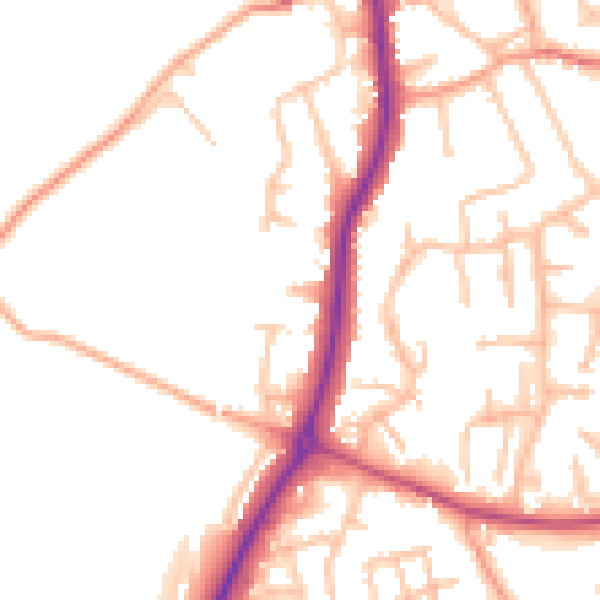 Daytime road noise heatmap for ST19 5AG