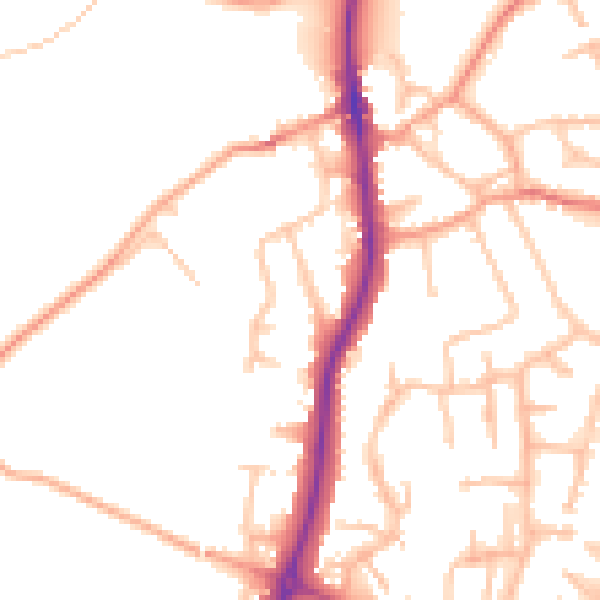 Daytime road noise heatmap for ST19 5AH