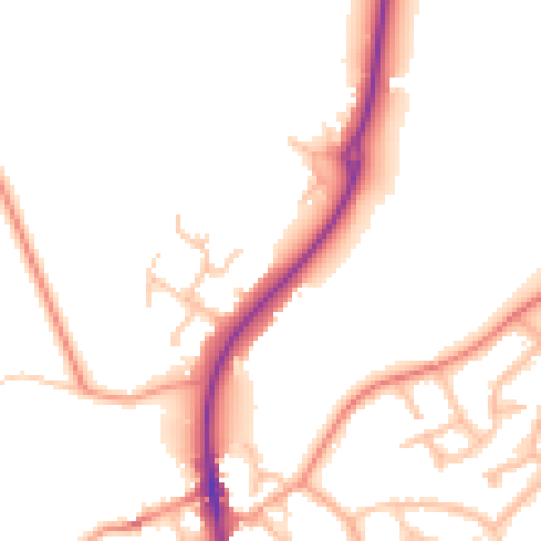 Daytime road noise heatmap for ST19 5AX