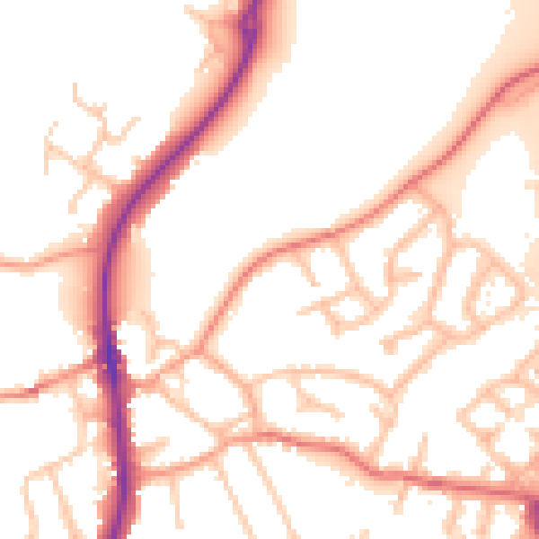 Daytime road noise heatmap for ST19 5BA