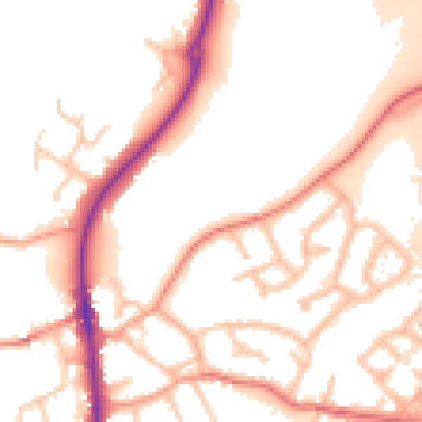Daytime road noise heatmap for ST19 5BD