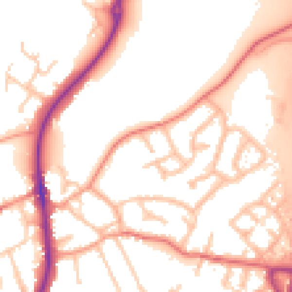 Daytime road noise heatmap for ST19 5BE
