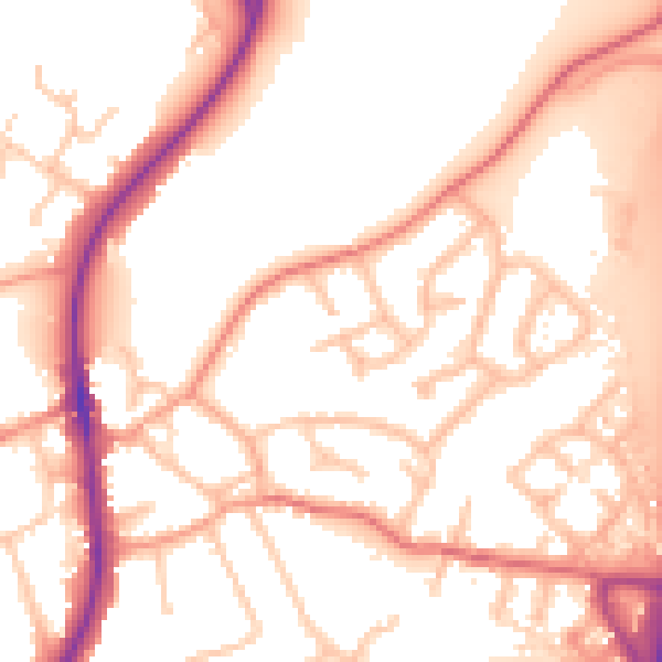 Daytime road noise heatmap for ST19 5BG
