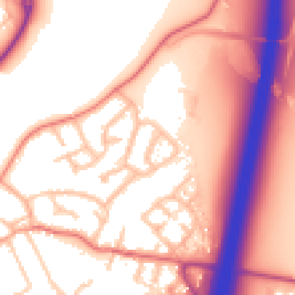 Daytime road noise heatmap for ST19 5BT