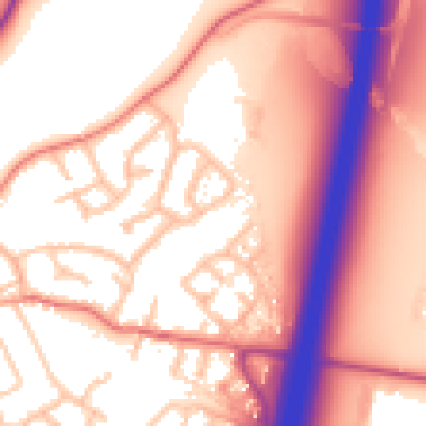 Daytime road noise heatmap for ST19 5BX