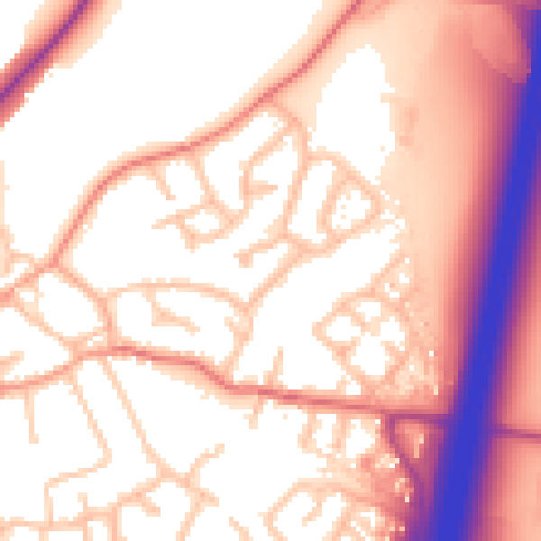 Daytime road noise heatmap for ST19 5BY