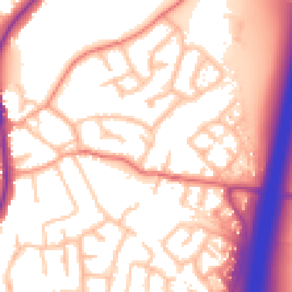 Daytime road noise heatmap for ST19 5BZ