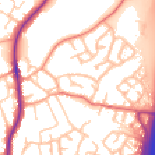 Daytime road noise heatmap for ST19 5DA