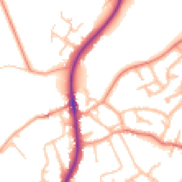 Daytime road noise heatmap for ST19 5DD