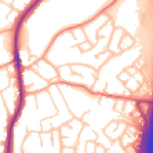 Daytime road noise heatmap for ST19 5DE