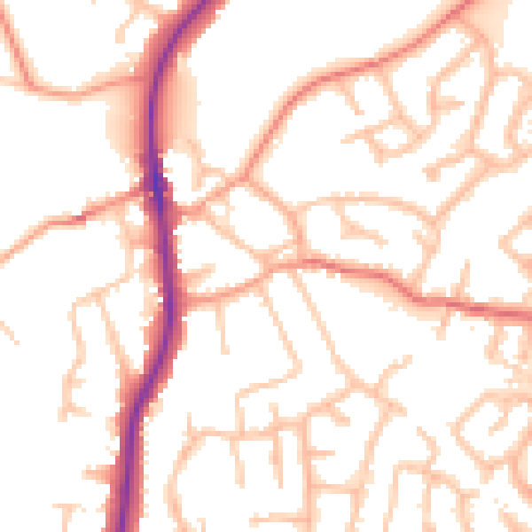 Daytime road noise heatmap for ST19 5DJ