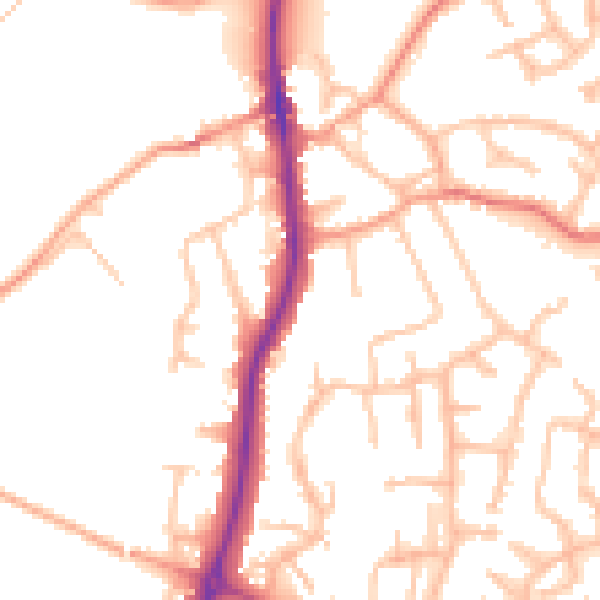 Daytime road noise heatmap for ST19 5DR
