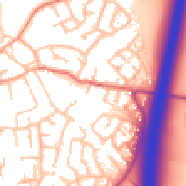 Daytime road noise heatmap for ST19 5DS