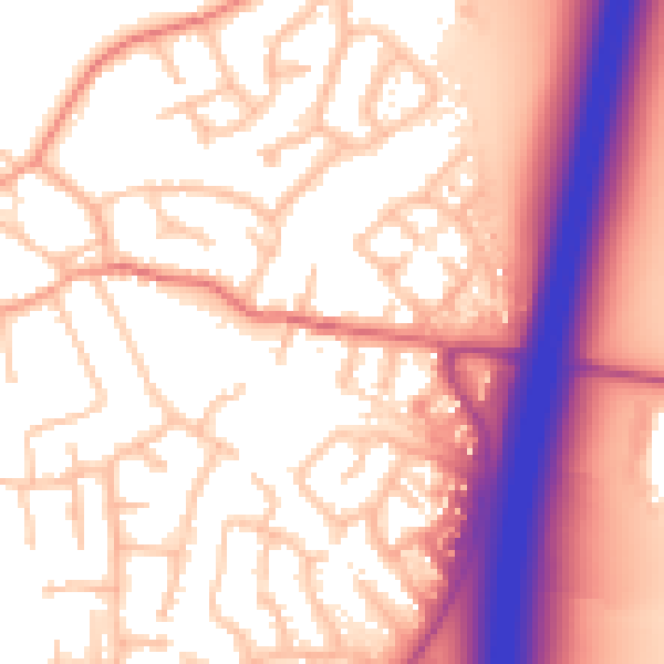 Daytime road noise heatmap for ST19 5DX