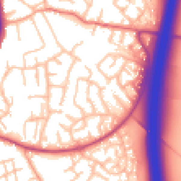 Daytime road noise heatmap for ST19 5HU