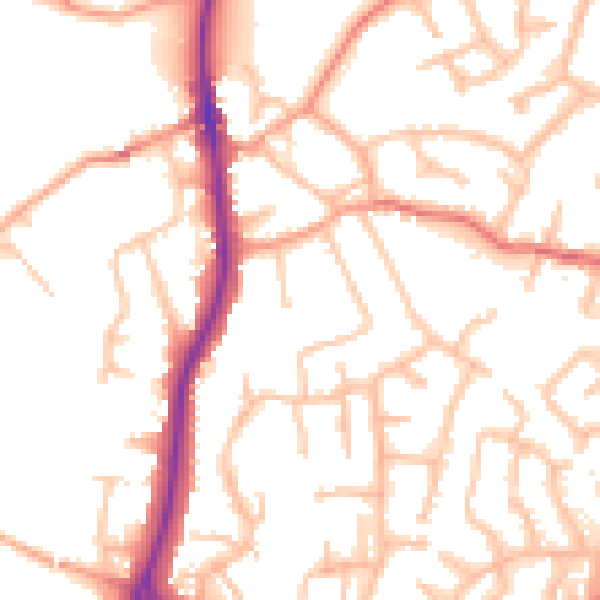Daytime road noise heatmap for ST19 5LX