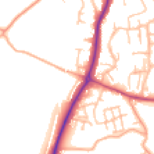 Daytime road noise heatmap for ST19 5NH