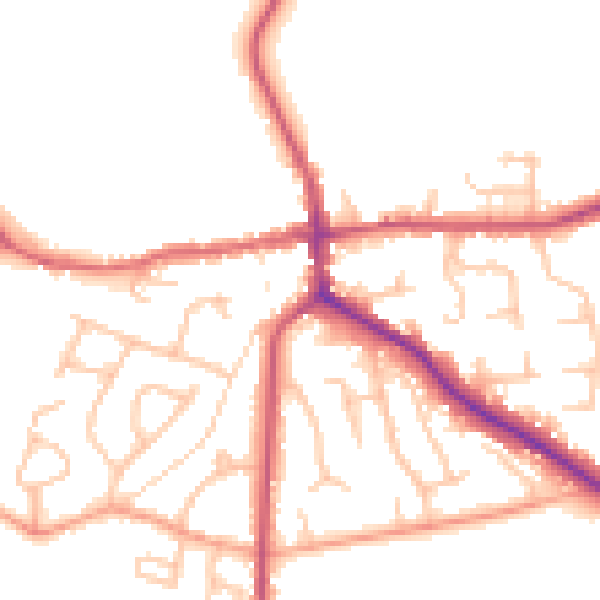 Daytime road noise heatmap for ST21 6AA