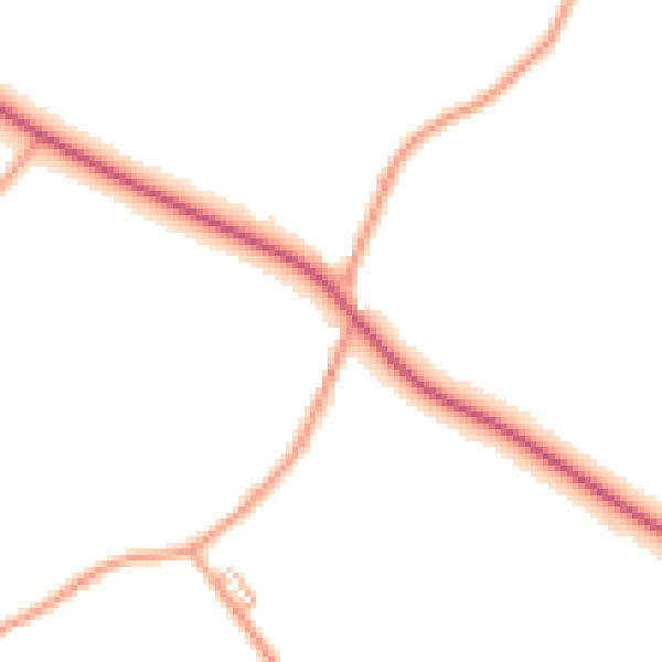 Daytime road noise heatmap for ST21 6AB