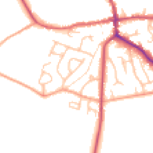 Daytime road noise heatmap for ST21 6AF