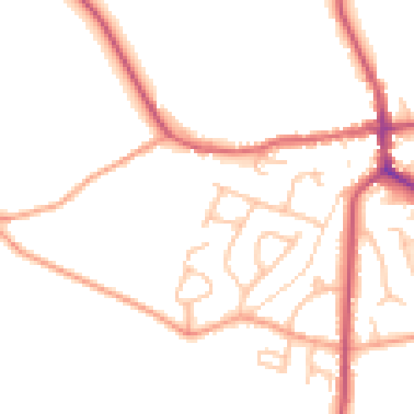 Daytime road noise heatmap for ST21 6AH