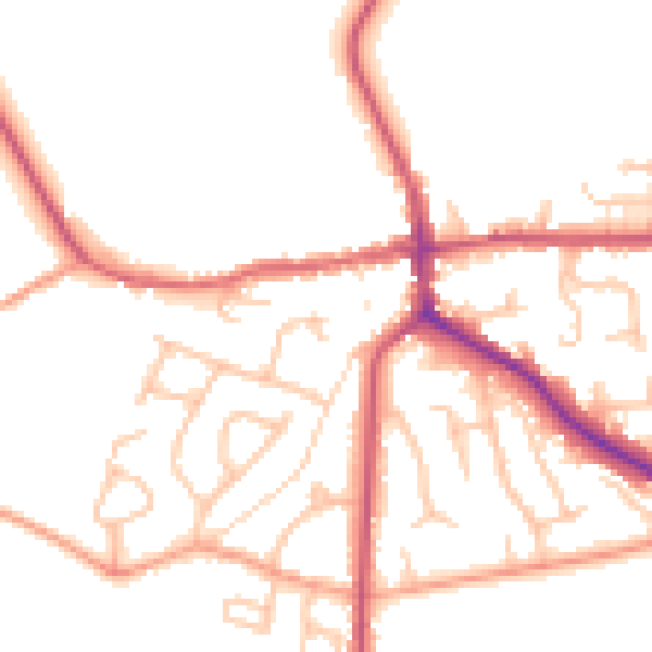 Daytime road noise heatmap for ST21 6AN