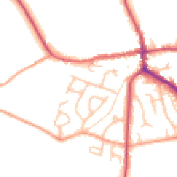 Daytime road noise heatmap for ST21 6AP