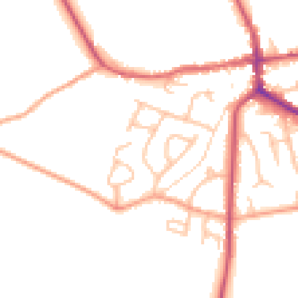 Daytime road noise heatmap for ST21 6AR