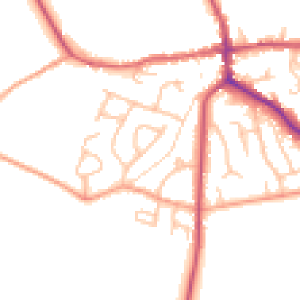 Daytime road noise heatmap for ST21 6AS
