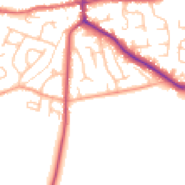 Daytime road noise heatmap for ST21 6BA