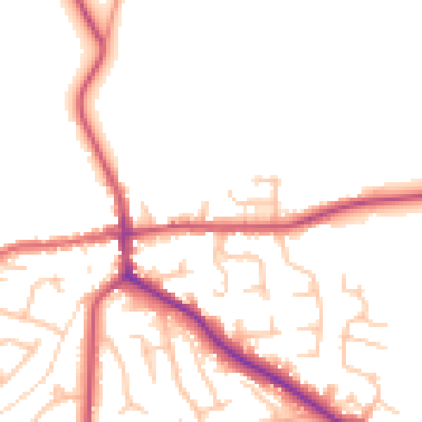 Daytime road noise heatmap for ST21 6DH