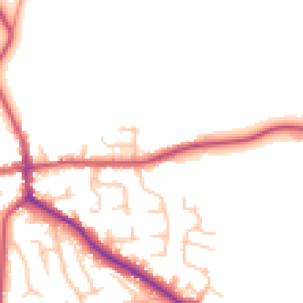 Daytime road noise heatmap for ST21 6DL