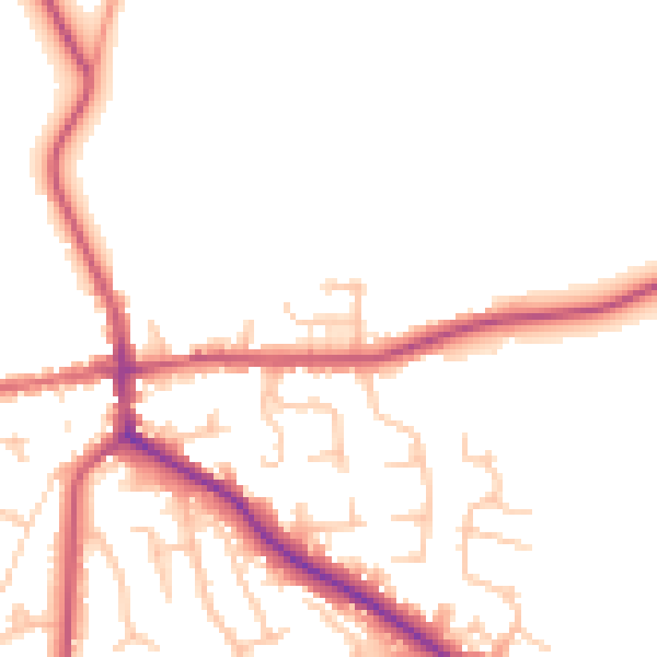 Daytime road noise heatmap for ST21 6DR