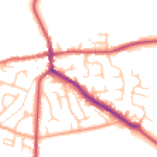 Daytime road noise heatmap for ST21 6FE