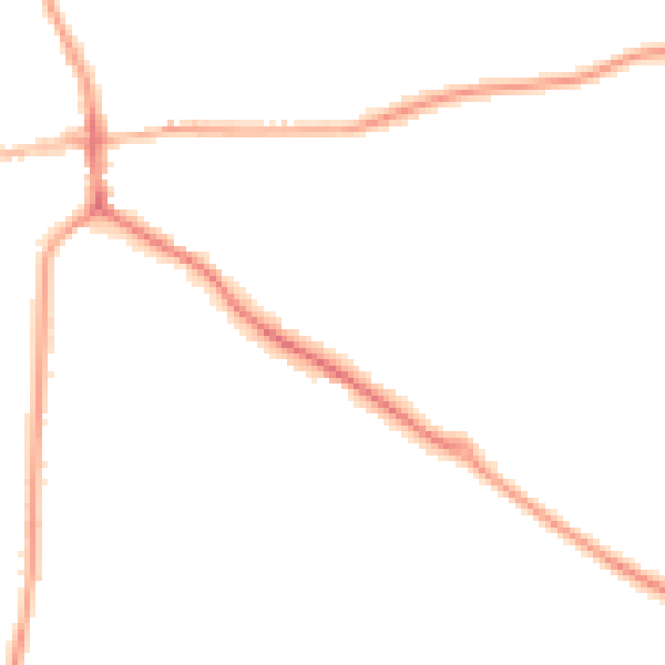 Night-time road noise heatmap for ST21 6JJ