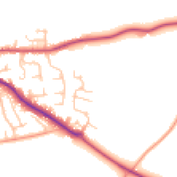 Daytime road noise heatmap for ST21 6LP
