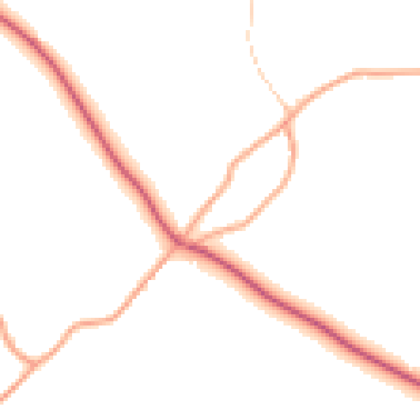 Daytime road noise heatmap for ST21 6NF