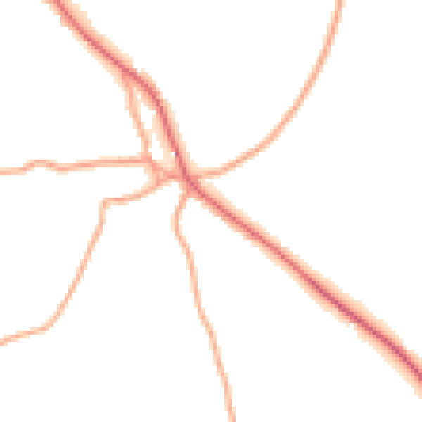 Daytime road noise heatmap for ST21 6NG