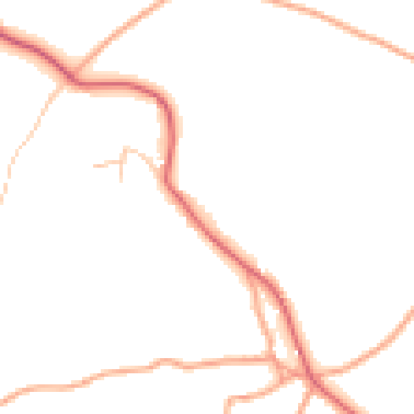 Daytime road noise heatmap for ST21 6NJ