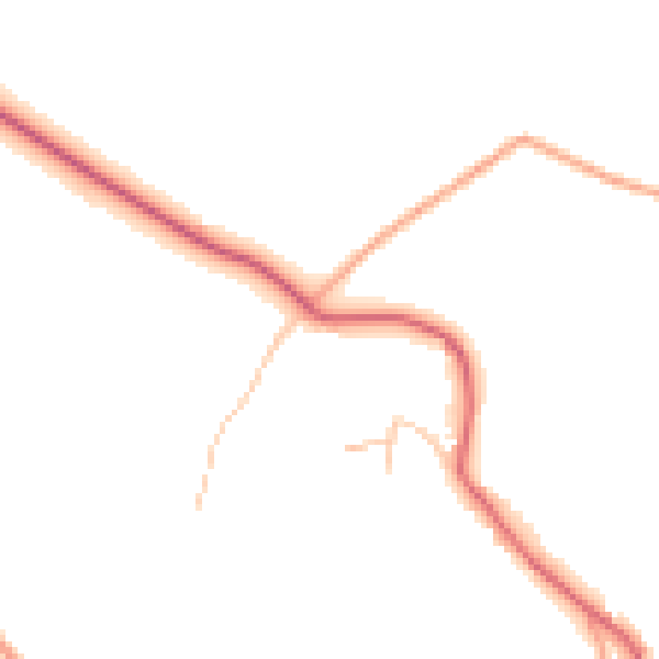 Daytime road noise heatmap for ST21 6NL
