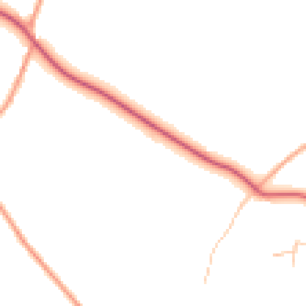 Daytime road noise heatmap for ST21 6NN