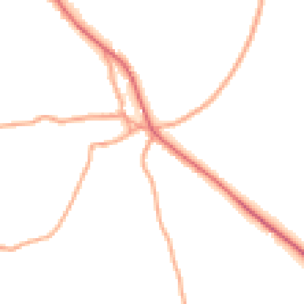 Daytime road noise heatmap for ST21 6NQ