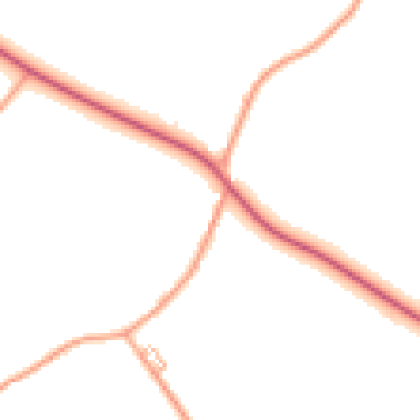 Daytime road noise heatmap for ST21 6NW
